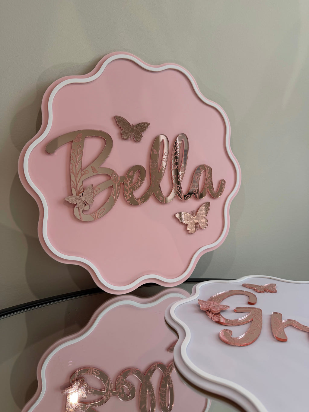 Floral engraved Name plaques