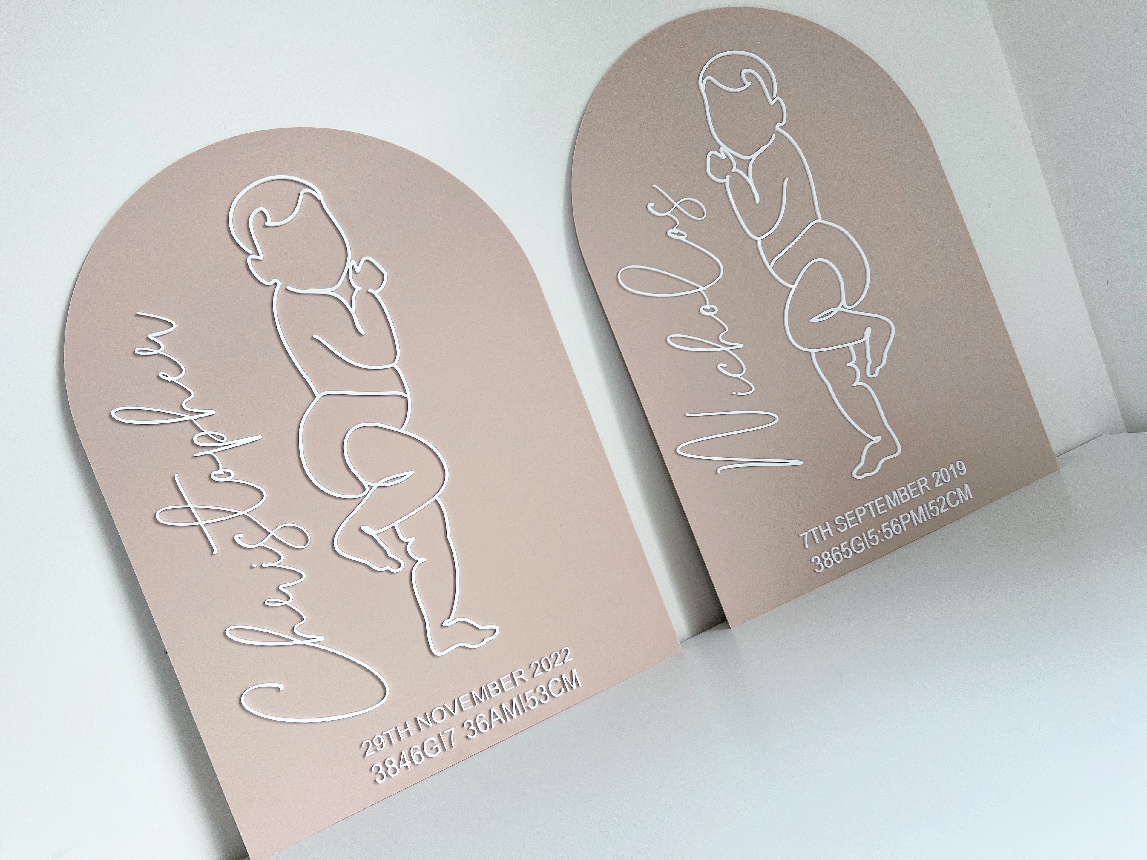 Scale 1:1 baby plaques