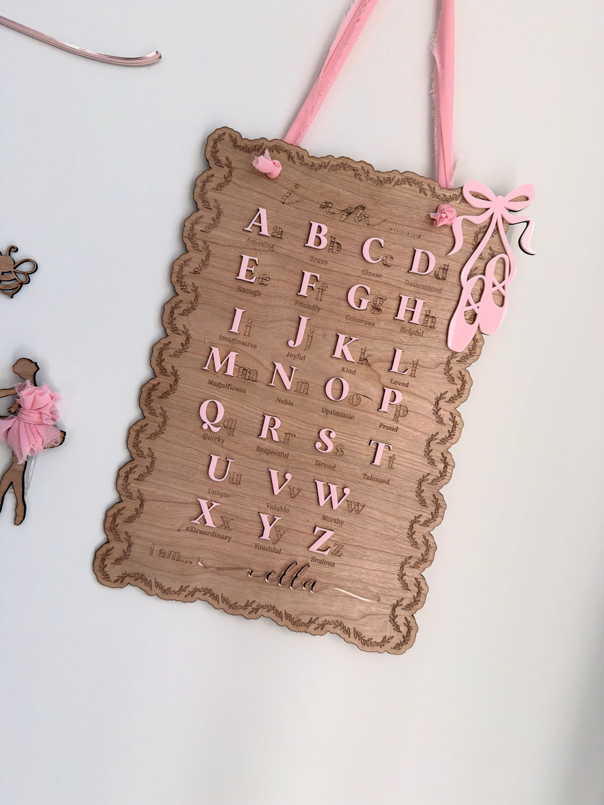 Alphabet affirmation plaque
