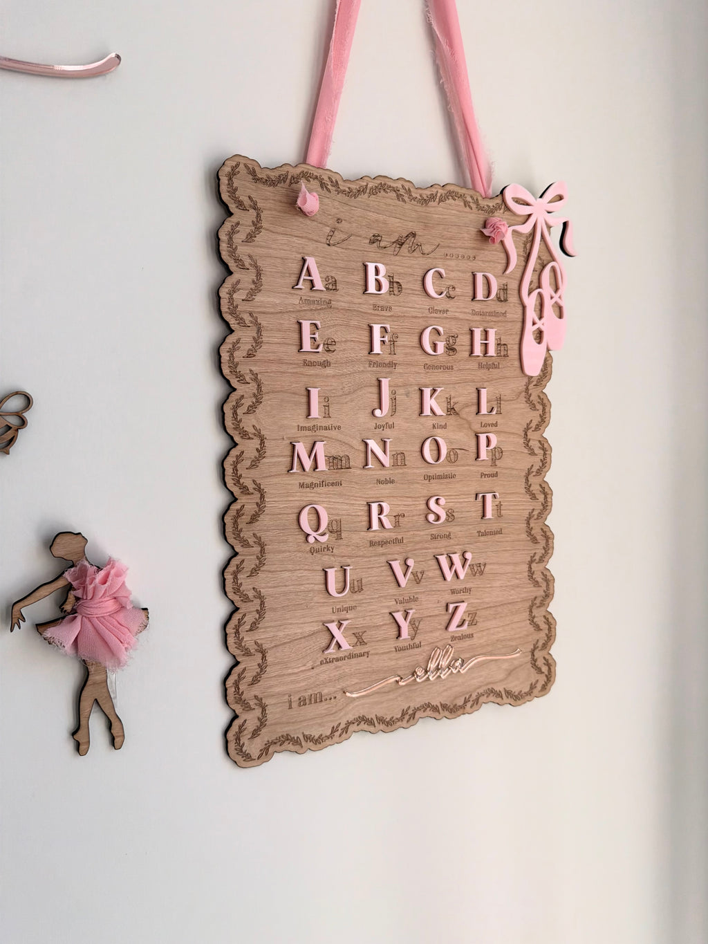 Alphabet affirmation plaque