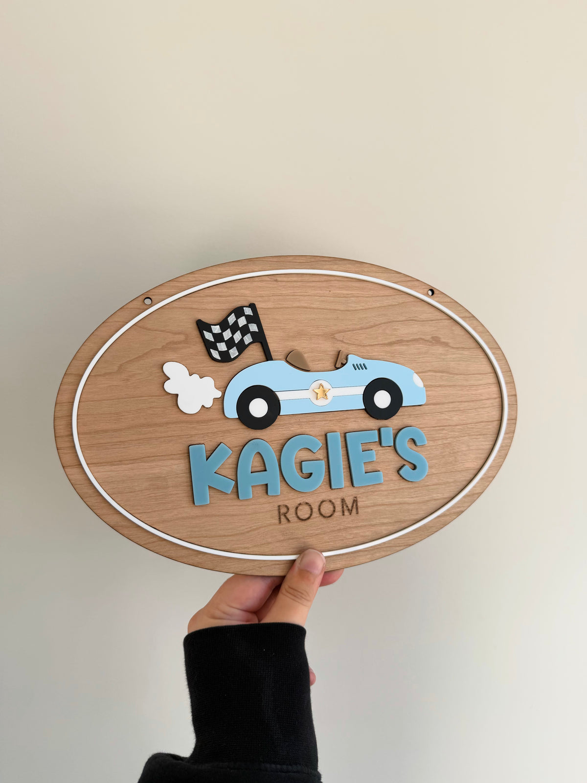 Wooden door sign
