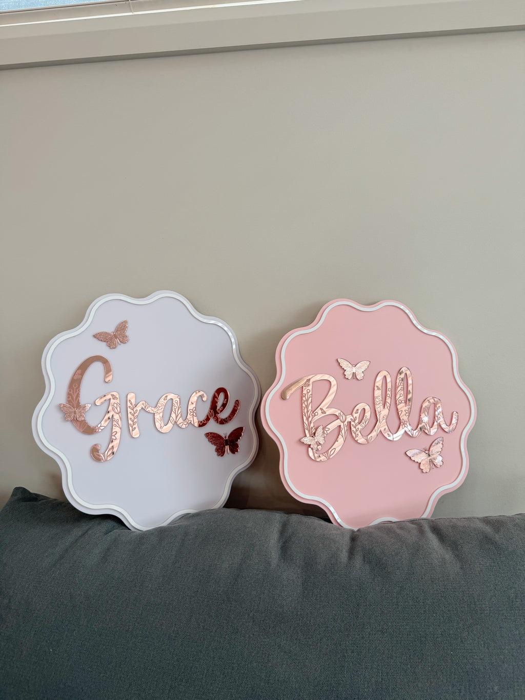 Floral engraved Name plaques