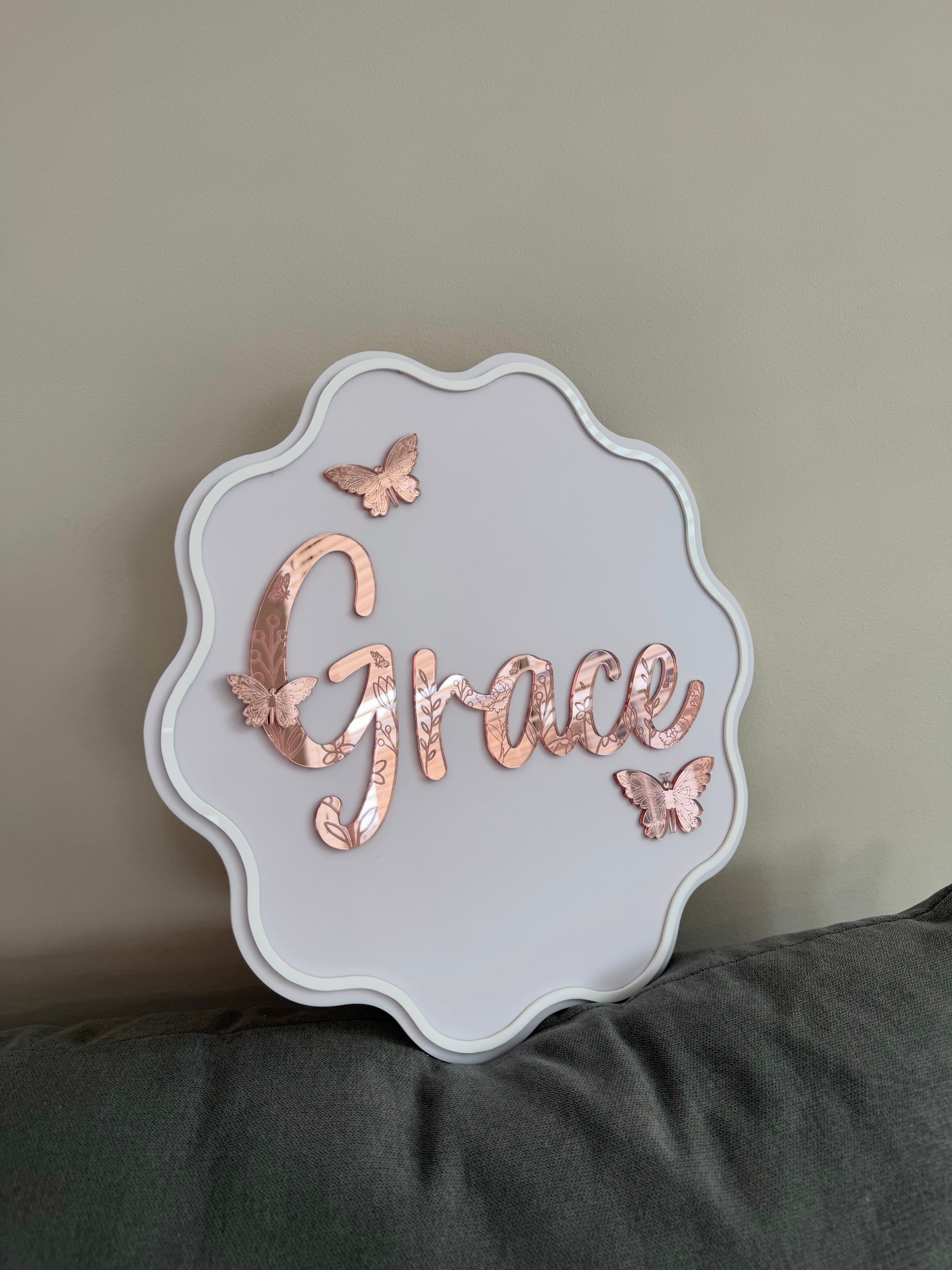 Floral engraved Name plaques