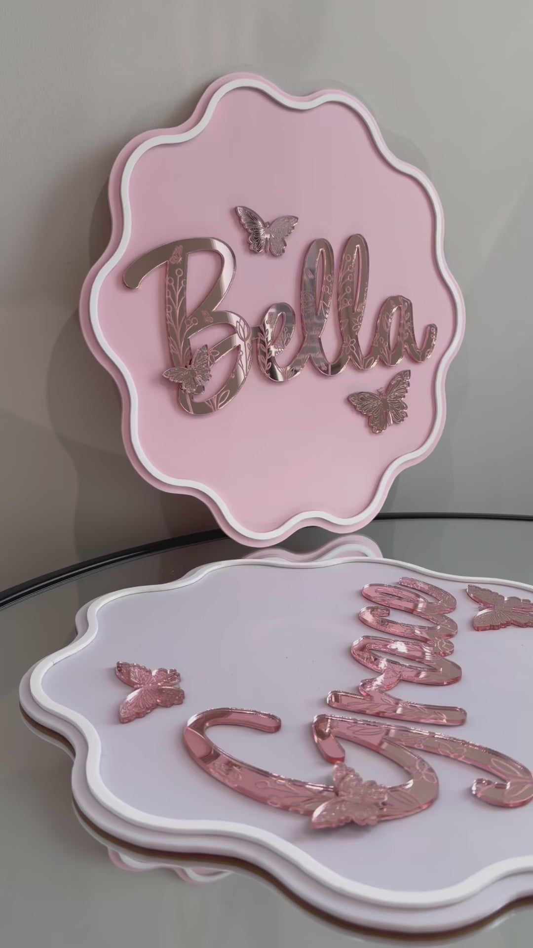 Floral engraved Name plaques